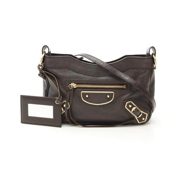 Balenciaga Giant Hip Shoulder Bag Leather Brown - Picture 1 of 7